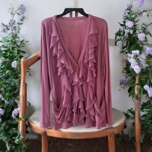 Jacket Mauve Ruffled front size L by LOGO nice for the Fall days ahead. …